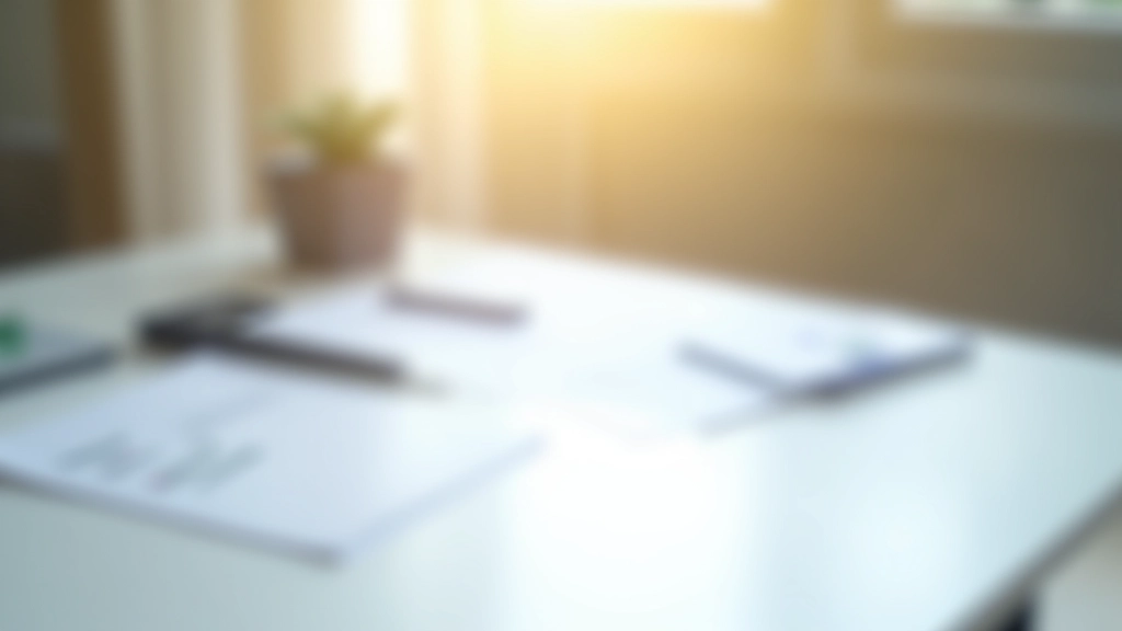 Calculator and tax forms spread on desk with property documents and coffee cup